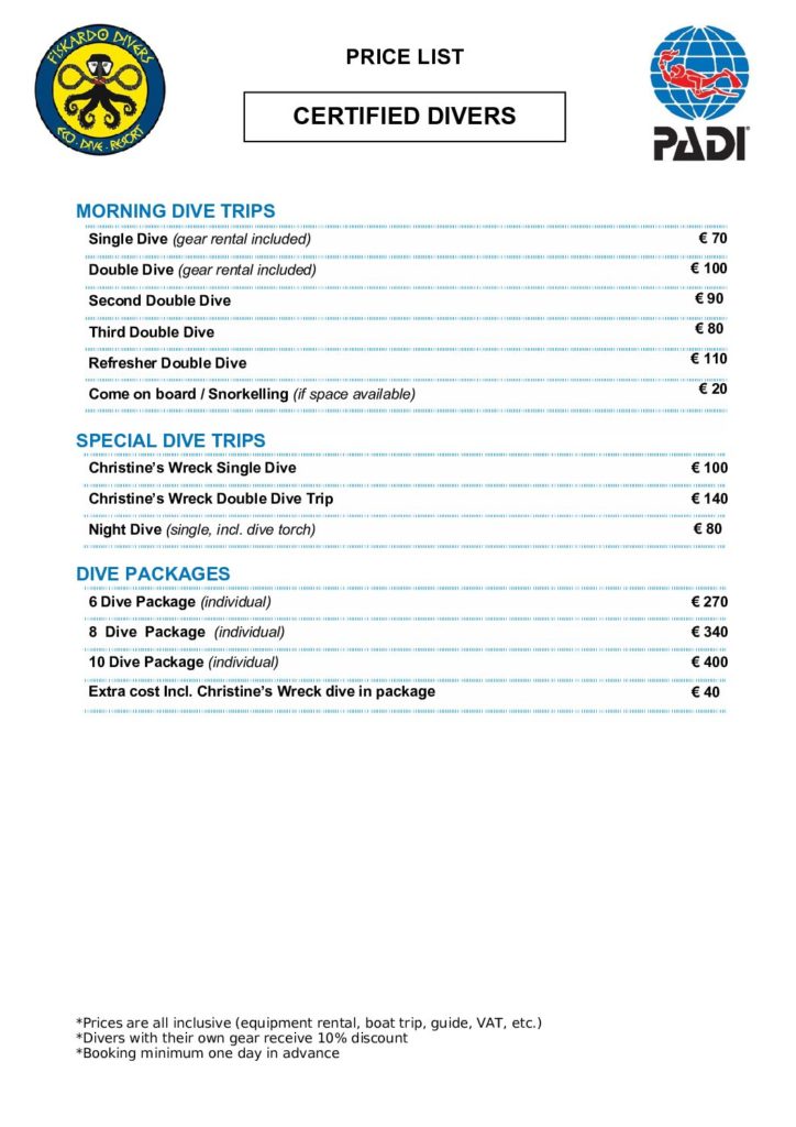 PRICE LIST 2025 CERTIFIED